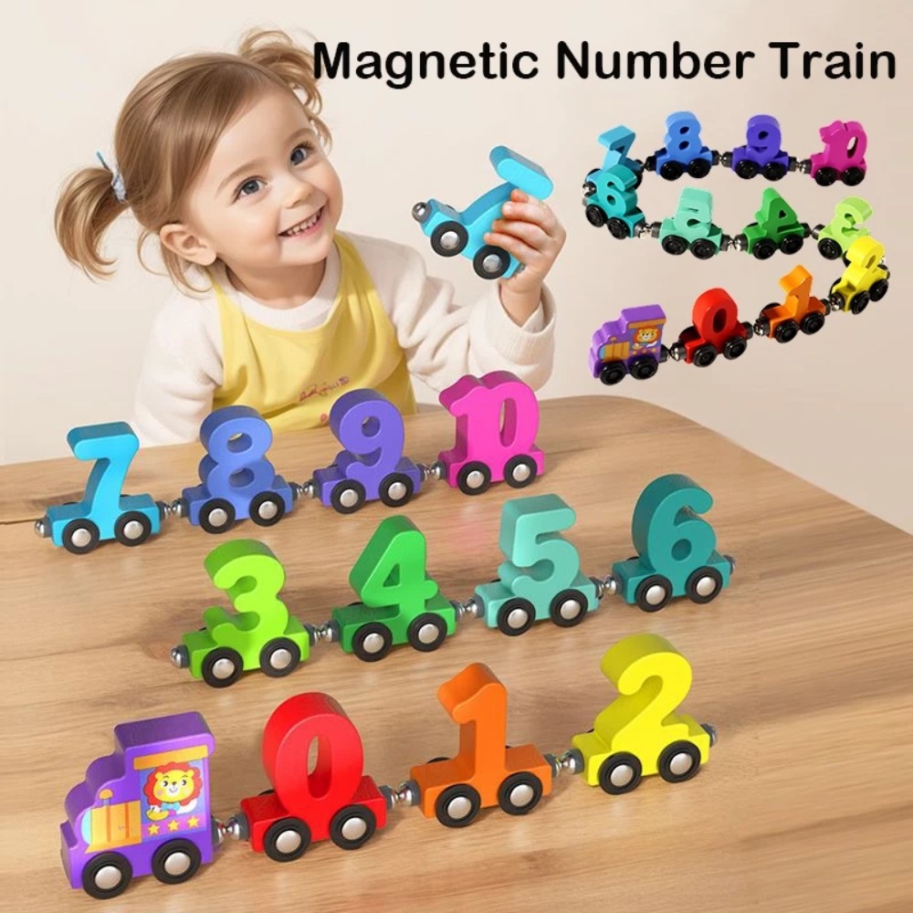 Toy Train Track Set - 1 комплект магнитных цифровых игрушек-поездов с
