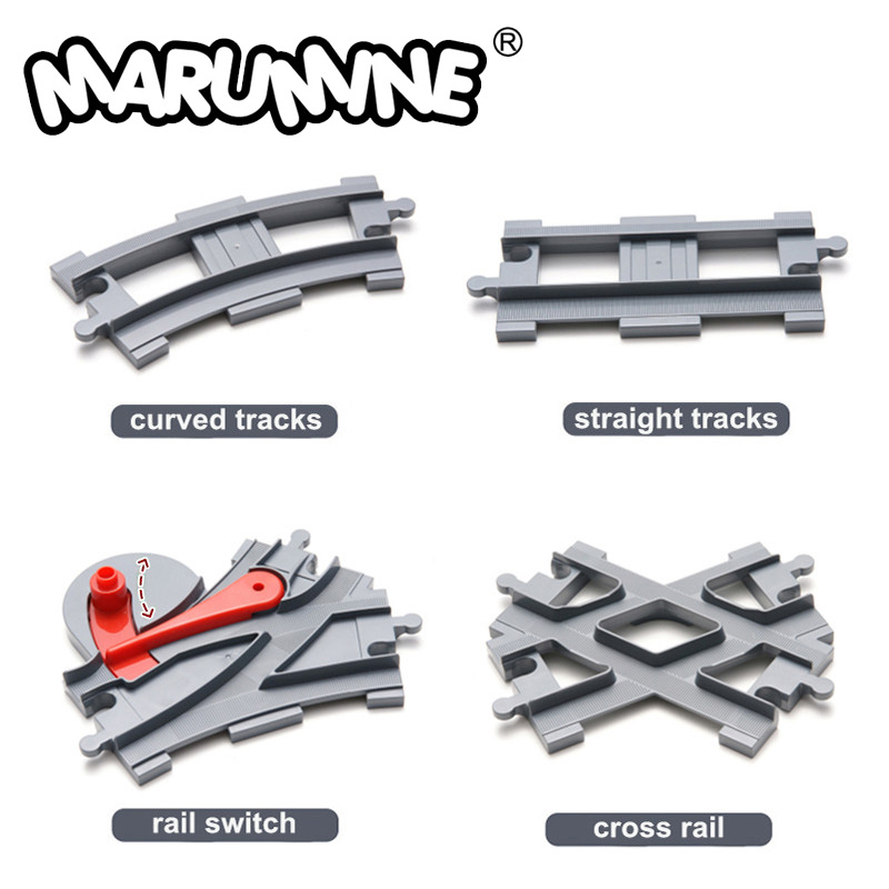 Toy Train Track Set - Классические железнодорожные рельсы Marumine, крупногабаритные блоки