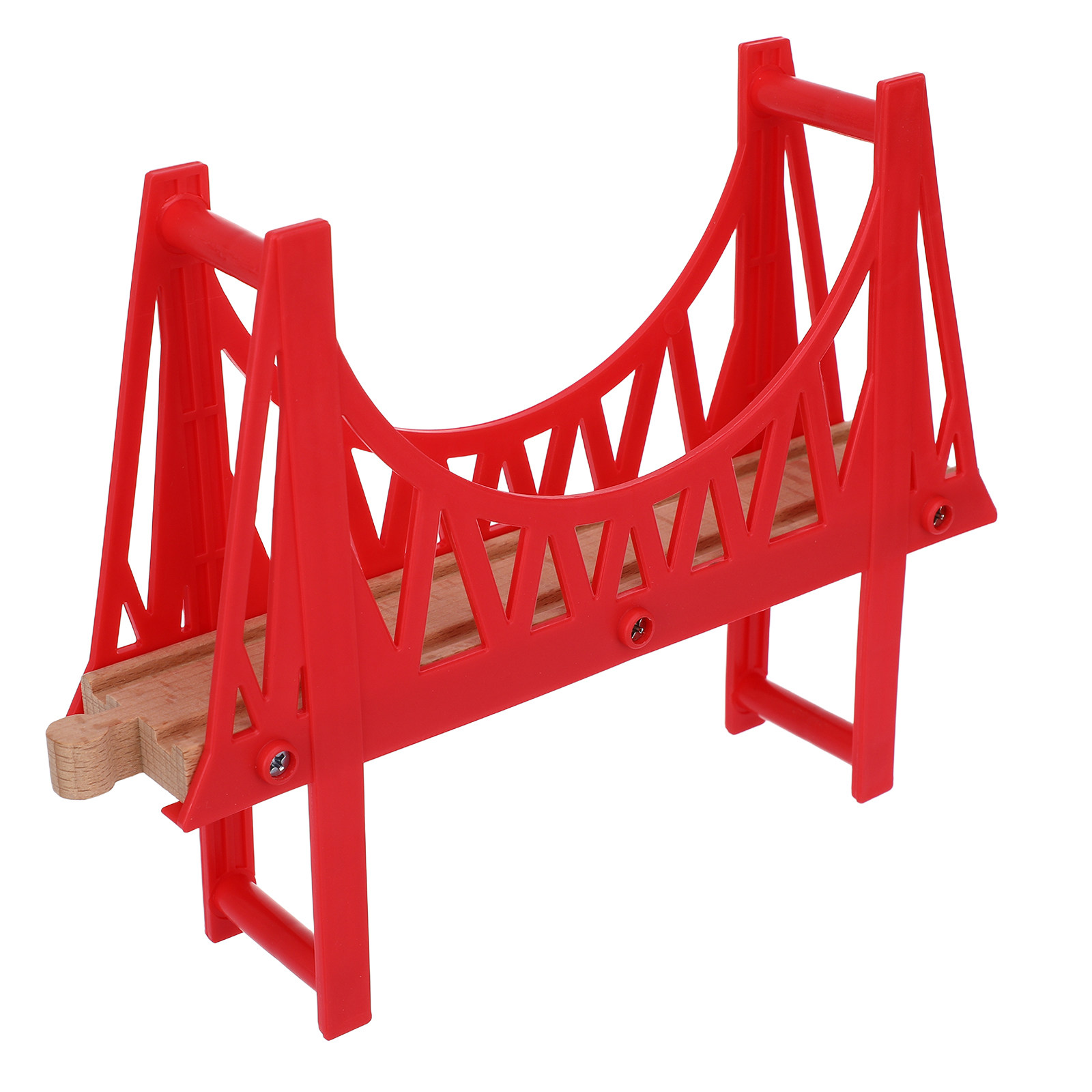 Toy Train Track Set - Деревянная железнодорожная дорожка с разборным мостом,